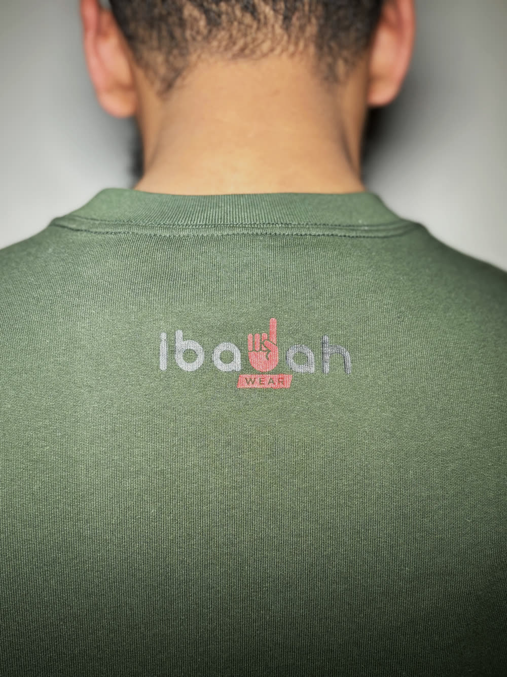 IbadahWear logo printed across the back